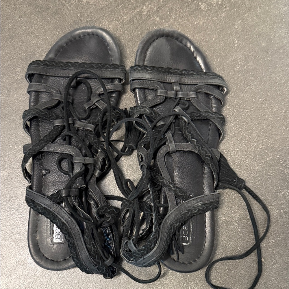 BCBG Black Strappy Sandals